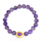 Bracelet Améthyste et Lépidolite Pierres Rondes 8mm