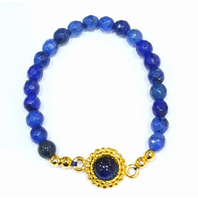 Bracelet Lapis-Lazuli Pierres Rondes Facettées 6mm