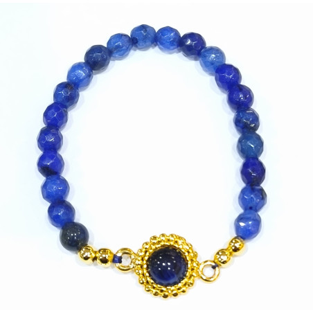 Bracelet Lapis-Lazuli Pierres Rondes Facettées 6mm