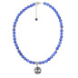 Collier Lapis-Lazuli Pierres Rondes 8mm Arbre de Vie et Inserts Aciers Inox