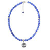 Collier Lapis-Lazuli Pierres Rondes 8mm Arbre de Vie et Inserts Aciers Inox