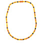Collier Ambre Baltique Multicolore Pierres Rondes 6mm Fermoir à Vis 45 cm