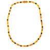 Collier Ambre Baltique Multicolore Pierres Rondes 6mm Fermoir à Vis 45 cm