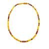 Collier Ambre Baltique Multicolore Cylindres Fermoir à Vis 40 cm