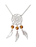 Collier Ambre "Attrape-rêve" Argent 925