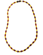 Collier Ambre Baltique Cognac et Miel Fermoir à Vis 45 cm