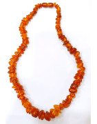 Collier Ambre Baltique Cognac Baroque avec Fermoir à Vis 42 cm