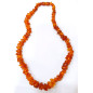 Collier Ambre Baltique Cognac Baroque avec Fermoir à Vis 42 cm