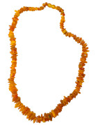 Collier Ambre Baltique Cognac Baroque avec Fermoir à Vis 55 cm