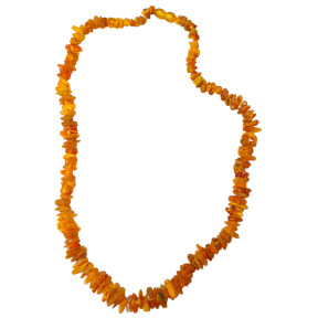 Collier Ambre Baltique Cognac Baroque avec Fermoir à Vis 55 cm