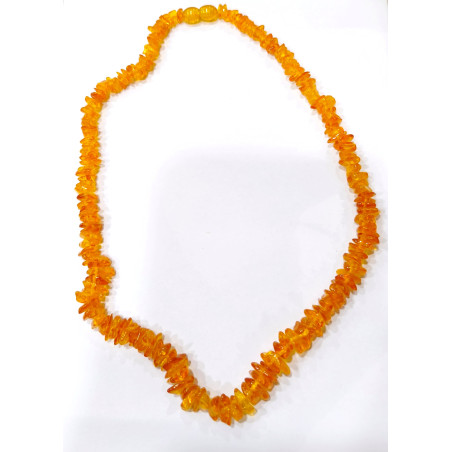 Collier Ambre Baltique Cognac Baroque avec Fermoir à Vis 40 cm