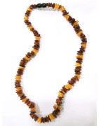 Collier Ambre Baltique Dark Cognac Baroque avec Fermoir à Vis 40 cm