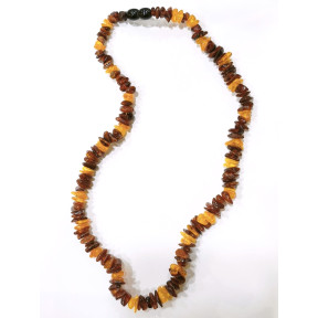 Collier Ambre Baltique Dark Cognac Baroque avec Fermoir à Vis 40 cm
