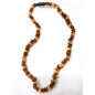 Collier Ambre Baltique Dark Cognac Baroque avec Fermoir à Vis 40 cm