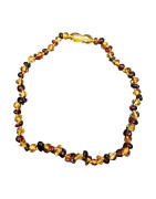 Collier Ambre Baltique Multicolore Baroque pour Bébé avec Fermoir Sécurisé