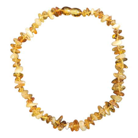 Collier Ambre baltique jaune Baroque bébé avec fermoir sécurisé