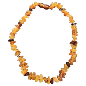 Collier Ambre baltique multicolore Baroque bébé avec fermoir sécurisé