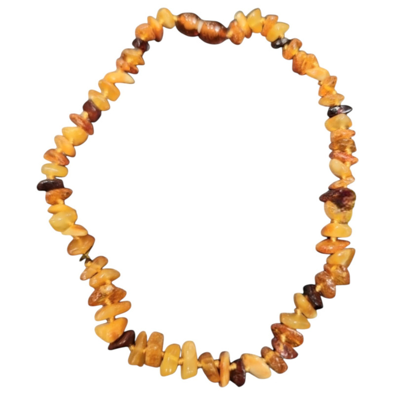 Collier Ambre baltique multicolore Baroque bébé avec fermoir sécurisé
