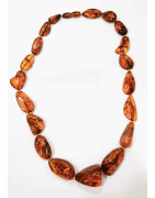 Collier Ambre Baltique Cognac avec Fermoir à Vis 46 cm