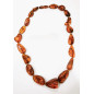 Collier Ambre Baltique Cognac avec Fermoir à Vis 46 cm