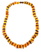 Collier Ambre Baltique Cognac et Miel avec Fermoir à Vis 45 cm