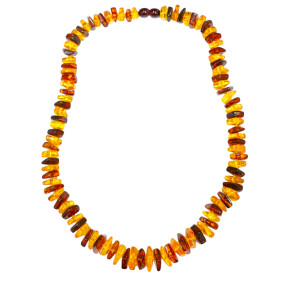 Collier Ambre Baltique Cognac et Miel avec Fermoir à Vis 45 cm