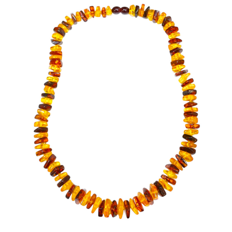 Collier Ambre Baltique Cognac et Miel avec Fermoir à Vis 45 cm
