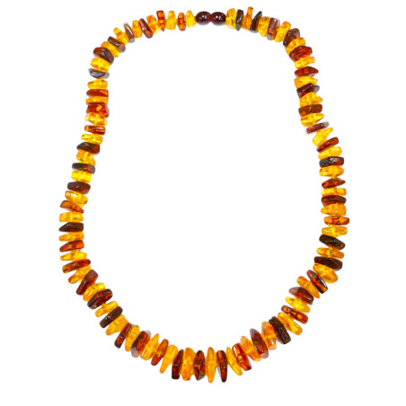 Collier Ambre Baltique Cognac et Miel avec Fermoir à Vis 45 cm