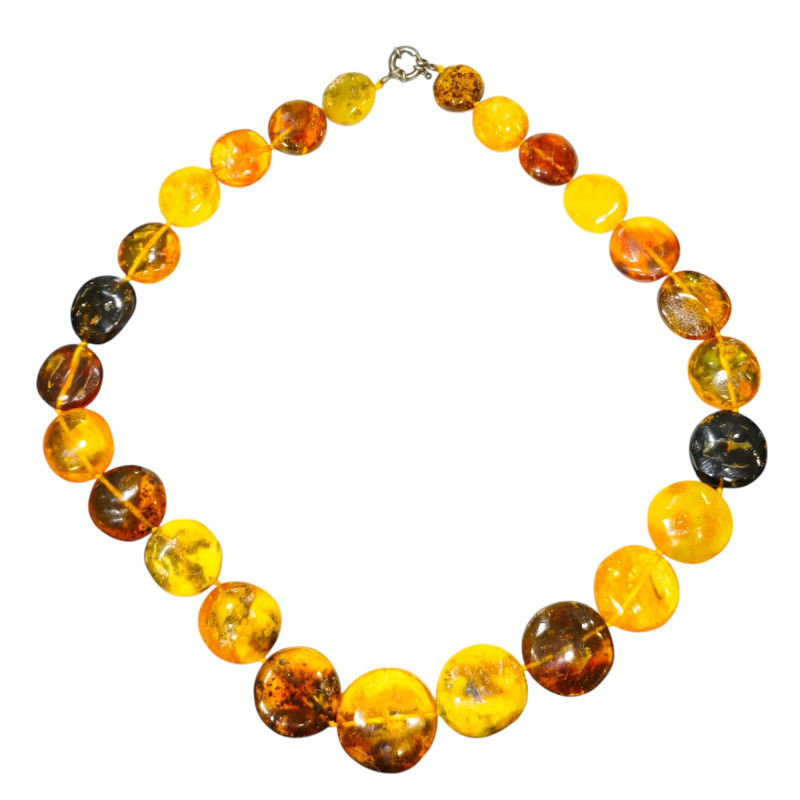 Collier Ambre Baltique Multicolore avec Fermoir 56 cm