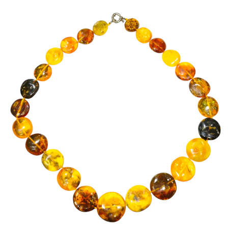 Collier Ambre Baltique Multicolore avec Fermoir 56 cm