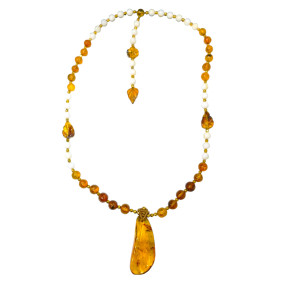 Collier Ambre Baltique et  à Enfiler 80 + 14 cm