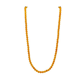 Collier Ambre Baltique Cognac Pierres de 5mm avec Fermoir à Vis 45 cm