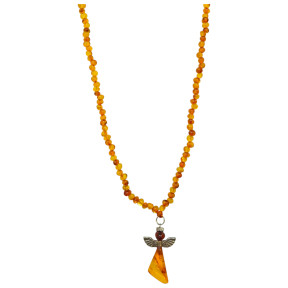 Pendentif Ambre Ange et Collier Ambre 54 cm