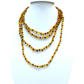 Collier Ambre Multicolore Type Sautoir 192 cm