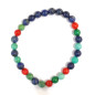 Bracelet Lapis-lazuli Malachite Turquoise Corail Rouge Pierres Rondes 6mm