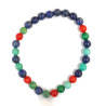 Bracelet Lapis-lazuli Malachite Turquoise Corail Rouge Pierres Rondes 6mm