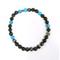 Bracelet Turquoise Onyx Pierres Rondes 6mm