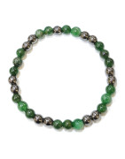 Bracelet Fuschite Hématite Pierres Rondes 6mm
