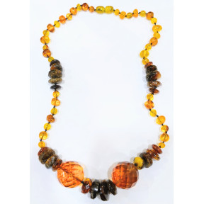Collier Ambre Baltique Cognac et Baroque avec Fermoir à Vis 48 cm