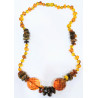 Collier Ambre Baltique Cognac et Baroque avec Fermoir à Vis 48 cm