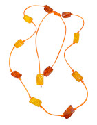 Collier Ambre Baltique à Enfiler sur Cordon Réglable 94 cm à 144 cm