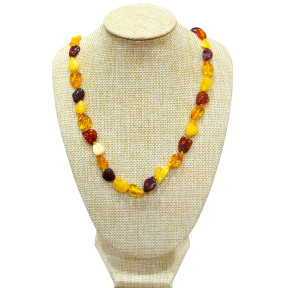 Collier Ambre Baltique Multicolore avec Fermoir à Vis 70 cm