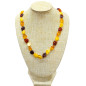 Collier Ambre Baltique Multicolore avec Fermoir à Vis 70 cm