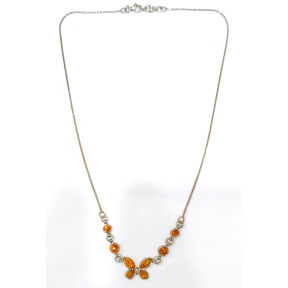 Collier Ambre Papillons Argent 925 45 cm