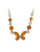 Collier Ambre Papillons Argent 925 45 cm