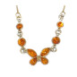 Collier Ambre Papillons Argent 925 45 cm