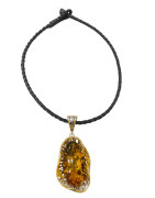 Pendentif Ambre Baltique avec Cordon Cuir 35 cm