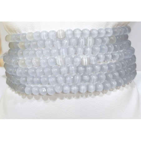 Bracelet Sélénite Enfant Pierres Rondes 5mm