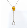 Collier Ambre Baltique Argent 925 Chaîne Argent 44 + 3 cm