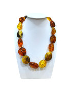 Collier Ambre Baltique Multicolore 17 Pierres Fermeture à Vis 50 cm